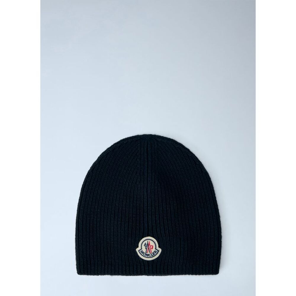 Moncler Men Ribbed Wool Beanie Hat